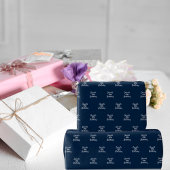 Navyblauw witte naam schrift cadeaupapier
