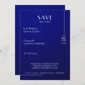 Navyblauw & witte tekst Ruwe textuur Bewaar de dat Kaart (Voorkant / Achterkant)