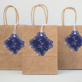 Navyblauw zilver bedankt bedankjes labels