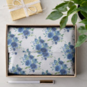 Navyblauwe bloemen tissuepapier (Geschenk)