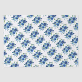 Navyblauwe bloemen tissuepapier