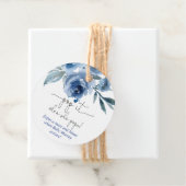 Navyblauwe bloemige Pop het als ze knalt Favorlabe Bedankjes Labels (In situ)