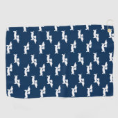 Navyblauwe Dachshund Moeder Golfer Cadeau Golfhanddoek (Horizontaal)