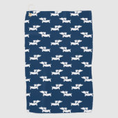 Navyblauwe Dachshund Moeder Golfer Cadeau Golfhanddoek (Voorkant)