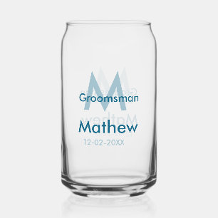 Navyblauwe getuige naam letter datum mannelijk per blikvorm glas