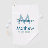 Navyblauwe getuige naam letter datum mannelijk per golfhanddoek (Insitu)