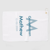 Navyblauwe getuige naam letter datum mannelijk per golfhanddoek (Horizontaal)