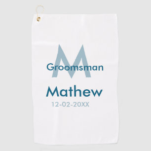 Navyblauwe getuige naam letter datum mannelijk per golfhanddoek