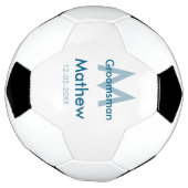 Navyblauwe getuige naam letter datum mannelijk per voetbal (Gedraaid)