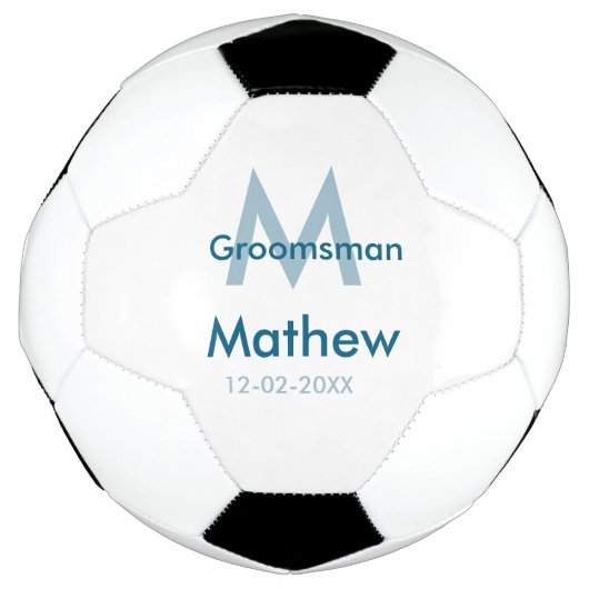 Navyblauwe getuige naam letter datum mannelijk per voetbal (Voorkant)