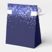 Navyblauwe glitter vonken naam dank je bedankdoosjes (Achterkant)