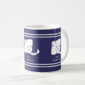 Navyblauwe kust zeenaaldrogade deur koffiemok (Voorkant rechts)