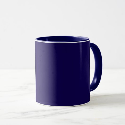 Navyblauwe mok met navyblauwe rand, (Voorkant rechts)