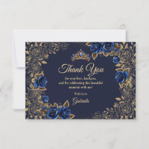 Navyblauwe Quinceañera Gouden Tiara Rozen Bloem