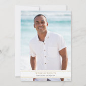 Navyblauwe rouwfoto herdenkingsfeest van het leven kaart (Achterkant)