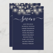 Navyblauwe slingerlichten Tafelnummer zitplaatskaa (Voorkant / Achterkant)