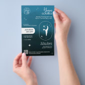 Navyblauwe ster Yogalerares studioklassen Flyer (Hand)