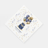 Navyblauwe Taart 55e Verjaardag Servet (Hoek)