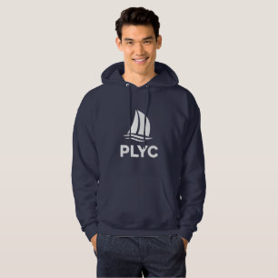 Navyblauwe trui met wit PLYC-logo Hoodie