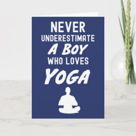 Navyblauwe yogakaarten voor jongens kaart