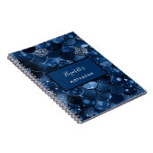 Navyblauwe zeemeermin schubben naam notitieboek (Rechterzijde)