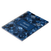 Navyblauwe zeemeermin schubben naam notitieboek (Linkerzijde)