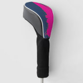 NavyBlue PinkSplash Golfheadcover (Schuin)