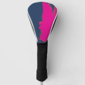 NavyBlue PinkSplash Golfheadcover (Voorkant)