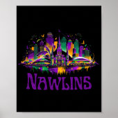 Nawlins New Orleans Cityscape Mardi-gras Souvenir  Poster (Voorkant)