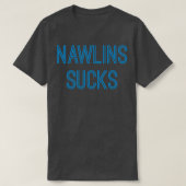 Nawlins Sucks Olina Blauwe Tekst T-shirt (Design voorkant)