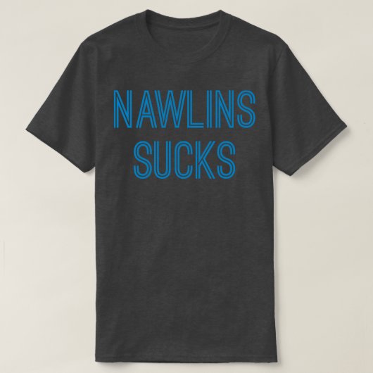 Nawlins Sucks Olina Blauwe Tekst T-shirt (Design voorkant)