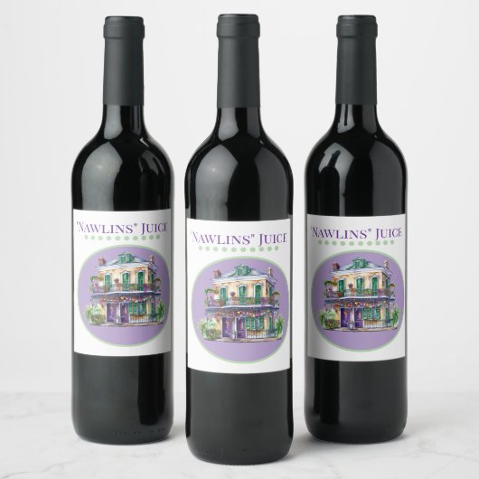 Nawlins Wine Label Wijn Etiket (Flessen)