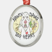 Nawty Dawg Big Heart Premium Round Ornament (Links)
