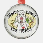 Nawty Dawg Big Heart Premium Round Ornament (Voorkant)