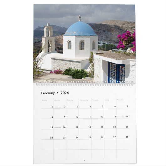 Naxos 2026 Greek Island Calendar Kalender (Feb 2026)