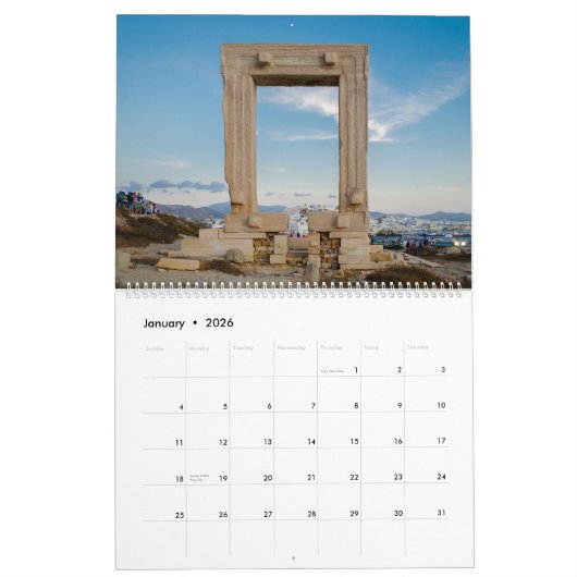 Naxos 2026 Greek Island Calendar Kalender (Jan 2026)