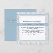 Naxos Blauwe Huwelijksuitnodiging Kaart (Voorkant / Achterkant)