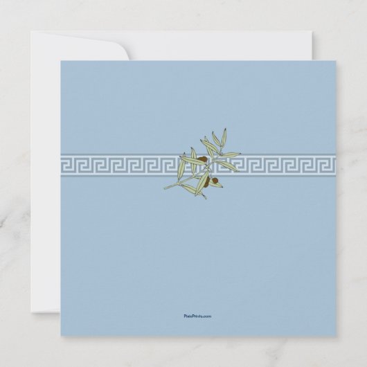 Naxos Blauwe Huwelijksuitnodiging Kaart (Achterkant)