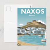 Naxos Griekenland Beach Travel Briefkaart (Voorkant / Achterkant)