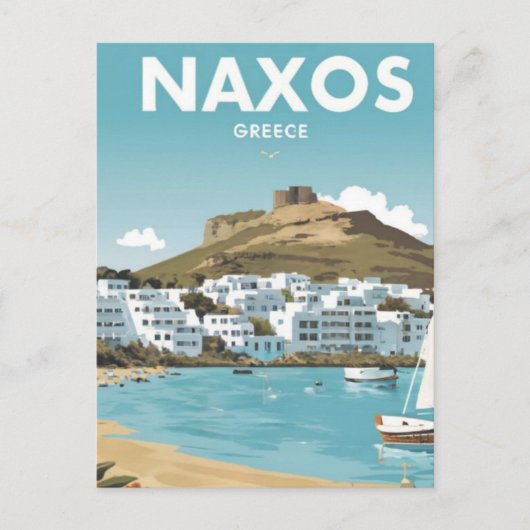 Naxos Griekenland Beach Travel Briefkaart (Voorkant)