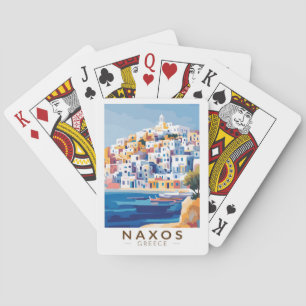 Naxos Griekenland Illustratie Reis Kunst Vintage Pokerkaarten