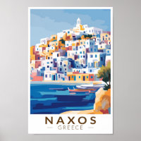 Naxos Griekenland Illustratie Reizen Art Vintage