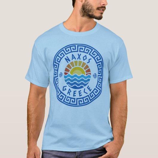 Naxos, Griekenland - Lichtblauw Mannen T-shirt (Voorkant)