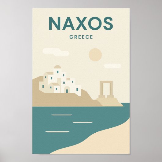 Naxos Griekenland Minimalist Poster (Voorkant)