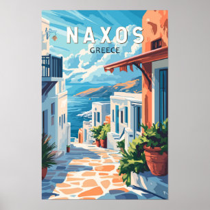 Naxos Griekenland Reizen Kunst Vintage Poster