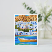 Naxos Griekenland Retro schilderij Briefkaart (Staand voorkant)