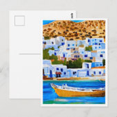 Naxos Griekenland Retro schilderij Briefkaart (Voorkant / Achterkant)