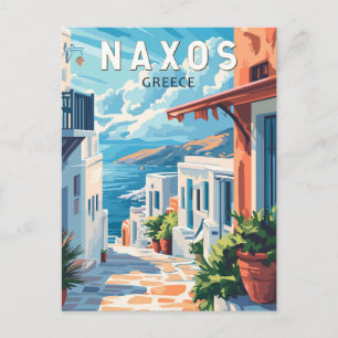Naxos Griekenland Travel Art Vintage Briefkaart