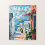 Naxos Griekenland Travel Art Vintage Legpuzzel<br><div class="desc">Naxos retro vector reisontwerp. Naxos is een Grieks eiland in de Zuid-Egeïsche Zee,  het grootste eiland van de Cycladen. Het vruchtbare landschap strekt zich uit over bergdorpen,  oude ruïnes en lange stukken strand.</div>