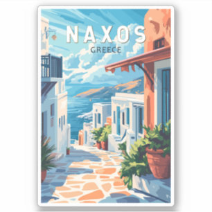 Naxos Griekenland Travel Art Vintage Sticker